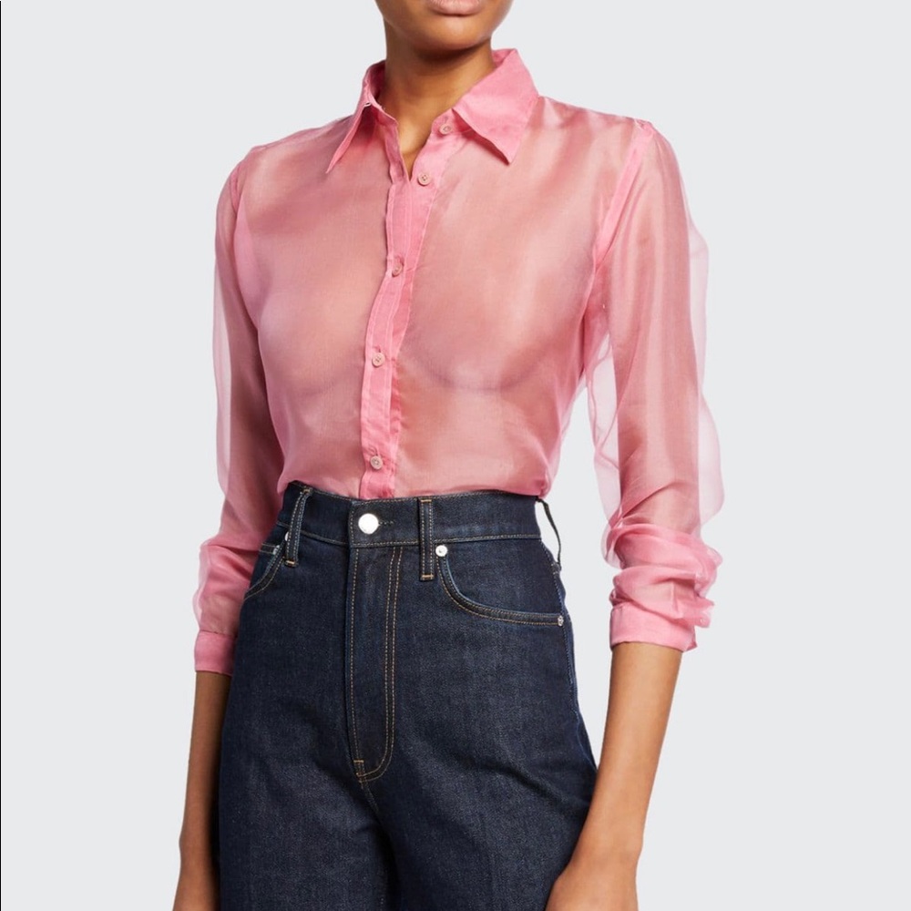 Helmut Lang Pink Organza Shirt NWT
